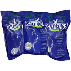 The Original PoopBags Catfidence 100% Organic Bamboo Cat Litter - USDA Certified Biobased - 3, 7 Lb Bags - 3 Month Supply, Brown (21CAT058)