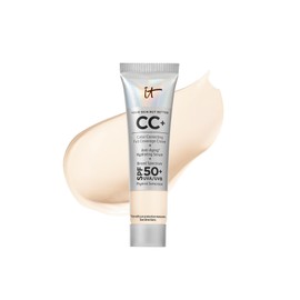 IT Cosmetics Your Skin But Better CC+ Cream Travel Size, Fair - Color Correcting Cream, Full-Coverage Foundation, Hydrating Serum & SPF 50+ Sunscreen - Natural Finish - 0.406 fl oz