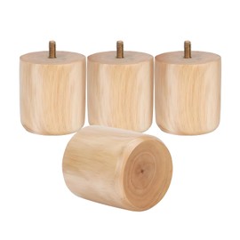 JF HOME BLISS 4Pcs Wooden Furniture Legs 6.5x7cm Solid Eucalyptus Replacement Feet for Sofa Table Chair Bed with Mounting Screws Anti-Slip