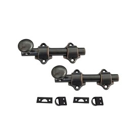 QCAA Solid Brass Dutch Door Bolt, 4", Classic Bronzed, 2 Pack, Made in Taiwan