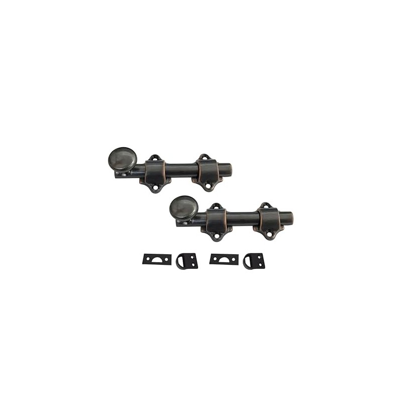 QCAA Solid Brass Dutch Door Bolt, 4", Classic Bronzed, 2