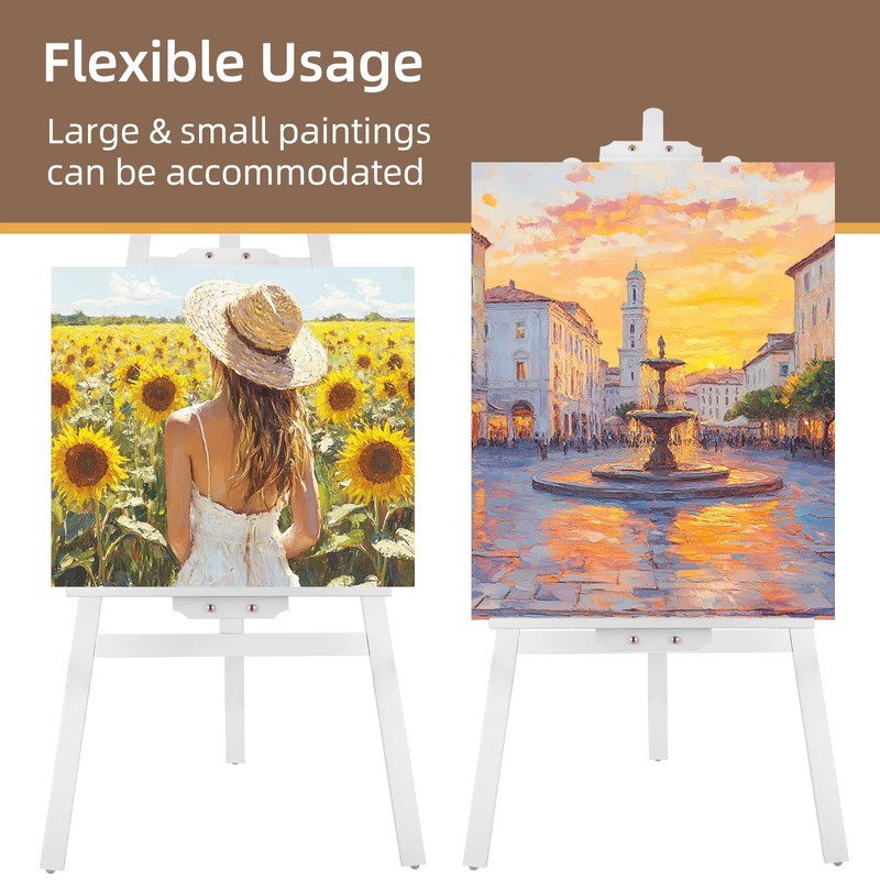 Falling in Art Easel Stand for Painting, Adjustable Wooden Easels