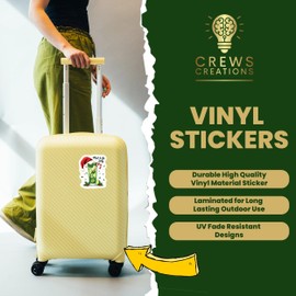 2-Pack 5-Inch Christmas Holiday Stickers - Festive Drink Decals - Cute Santa Hat Candy Cane Stickers - Mint to Be Jolly Stickers for Laptops Water Bottles - CCSTICKER13283