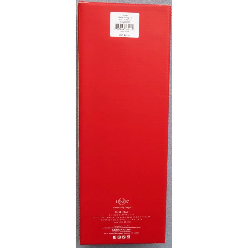 Lenox 4 Pcs Lenox Holiday Dimensions Stainless Steel Flatware Serving