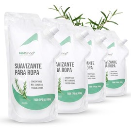 NATSHOP – Suavizante para Ropa 100% Natural 2L | Biodegradable y Concentrado - Aroma Fresco a Romero - Suavidad Duradera para Todo Tipo (4 Litros)