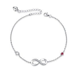 jiamiaoi 18K White Gold Plated Tennis Bracelet Women's Bracelet 925 Sterling Silver Bracelet with Sparkling 5A+ Zircon Diamond Tennis Bracelet Silver for Her, Mother, Girlfriend, Sterling Silver