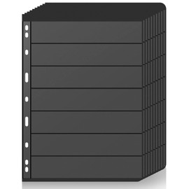 color tree 10pcs Stamp Stock Pages Sheets Double Sided 7 Strips 9 Binder Holes