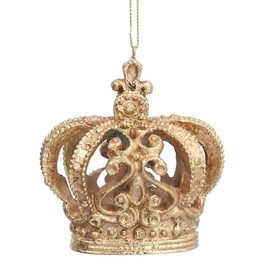 Gisela Graham Gold Resin Crown Hanging Tree Decoration