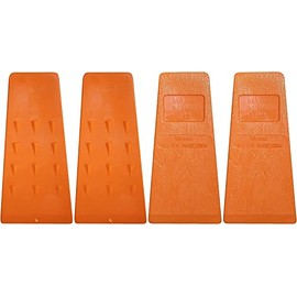 MGP SUPPLY 5.5 Inch Felling Wedge - Four Tree Cutting Wedges Forestry Tools Accessories Wedges with Spikes for Safety Chainsaw - Orange, Set of 4