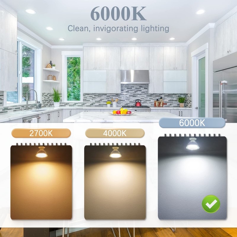 DiCUNO MR16 LED Bulbs Dimmable Daylight White 6000K 50W Halogen