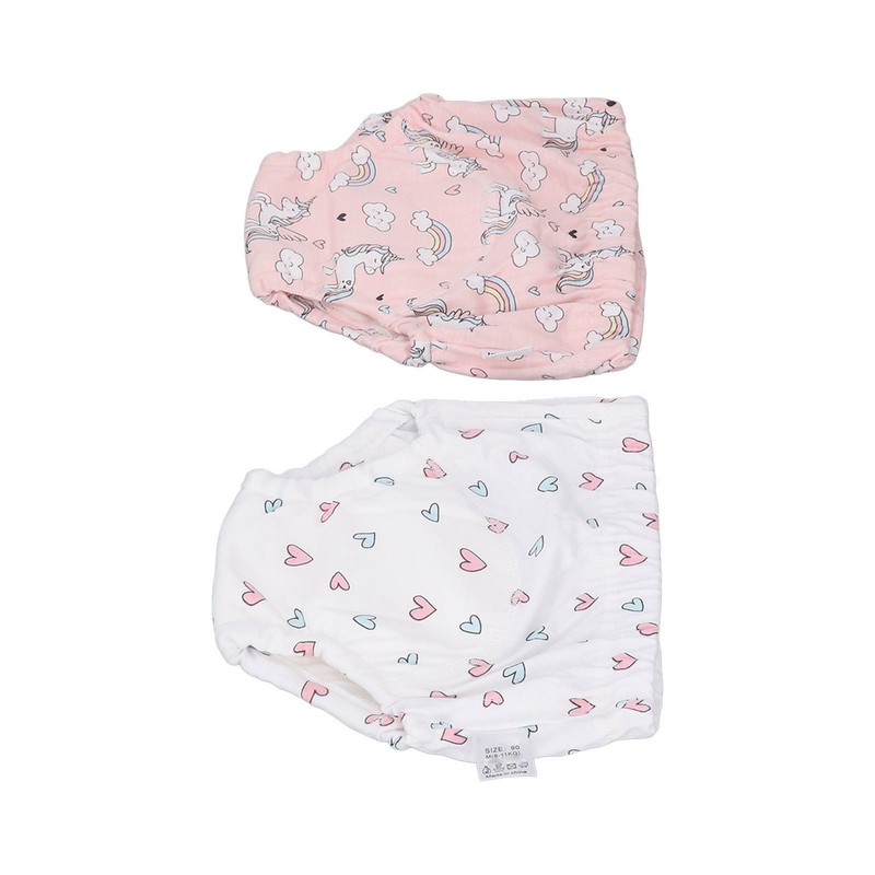 2 Pcs Toddler Training Pant Cotton Strong Absorbent Washable Reusable