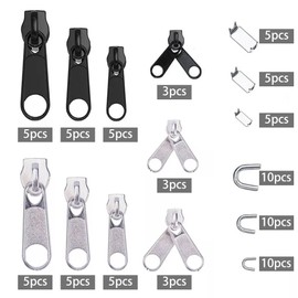 Pack of 84 Zips, Code Front Code Rear, Smooth Zip, Used to Replace and Repair Jacket Pockets, Tents, Sleeping Bags, Suitcases (Black White)