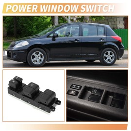 X AUTOHAUX Front Right Driver Side Power Window Switch Window Control Switch for Nissan Tiida 2006-2010 Black