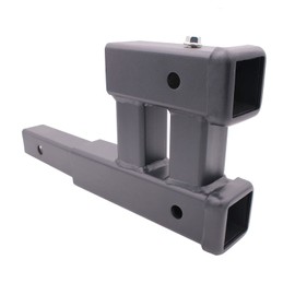 2 Inch Dual Hitch Receivers Trailer Hitch Extension Adapter Double Hitch Receivers Extender Trailer Hitch Extension 6” Rise-Drop Adapter Frosted Power Coated