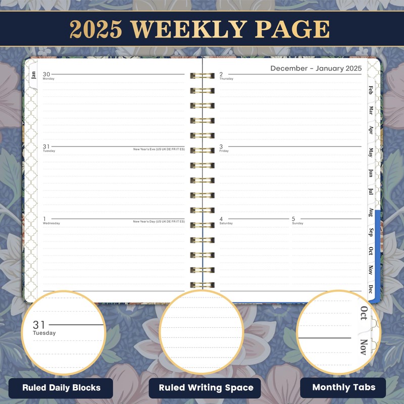 Diary 2025 - A5 Diary Week to View from January