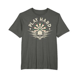 Play Hard Darts - Bersaglio vintage con teschio Maglietta