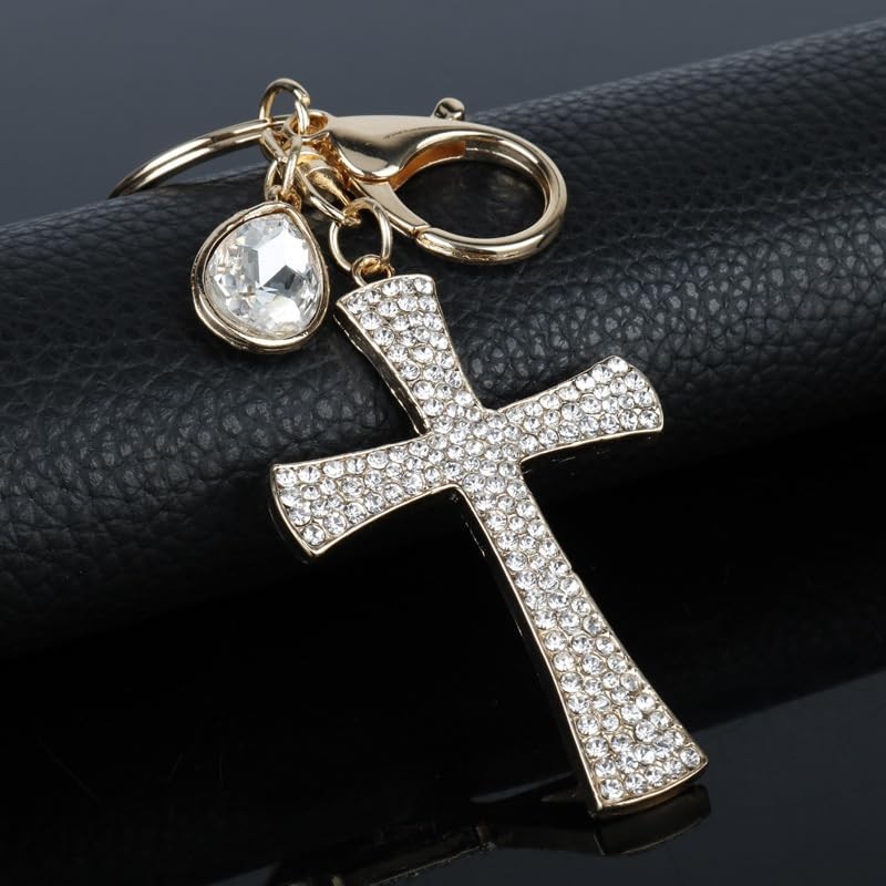 Holy Cross with Rhinestone Sparkling Charm Blingbling Keychain Crystal Pendant
