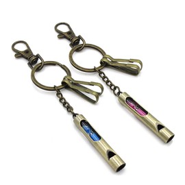 ARFUKA Pack of 2 Whistle Emergency Whistle with Key Chain, Vintage Whistle Sports Lessons for School, Gym, Outdoor, Camping, Fishing, Hiking, Hunting, Lifesaving in Emergency
