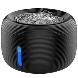 SIBAYS Cat Water Fountain, 3.5L/118oz Large Capacity Pet Water Fountain Cat Fountains for Drinking, Automatic Quiet Dog Water Bowl Dispenser with LED Light & Water Level Window(FS77, Black)