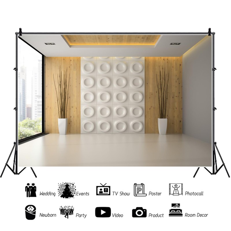 CSFOTO 6x4ft Office Backdrop French Windows Business Room Workplace Screen