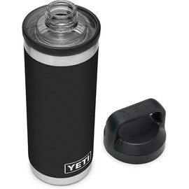YETI Rambler Bottle Chug, Vaccum Insulated Stainless Steel Bottle with Chug Cap, Black, 18 oz (532 ml)