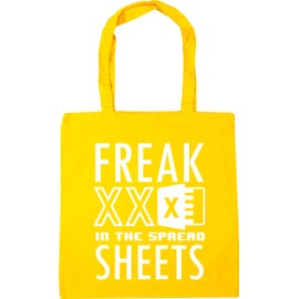 Hippowarehouse Freak in the spreadsheet Tote Shopping Gym Beach Bag 42cm x38cm, 10 litres