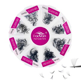 500 Premade Fans Eyelash Extensions mixed tray 9-16mm 10D Premade Volume Eyelash Extensions 0.07mm Thickness premade lash fans Handmade Loose Volume Lashes (10D-0.07D, 9-16mm)