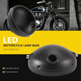 Gokelomg 7 Motorcycle Retro LED Headlight Base in Black