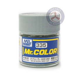 Gundam Mr. Color 335 - Medium Seagray BS381C 637 (Semi-Gloss / Aircraft) Paint 10ml. Bottle Hobby