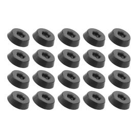 QUARKZMAN 18 mm x 5 mm Rubber Feet Bumpers x 40 Pieces Non-Slip Round Rubber Feet with Screws for Furniture, Electronics and Chopping Board [Black]