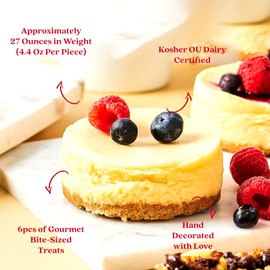 David's Cookies New York Mini Cheesecakes - Fresh Baked, Soft, And Delicious Gift Idea - Great For Sharing At Parties, Events, Or With Family And Friends (6pcs)