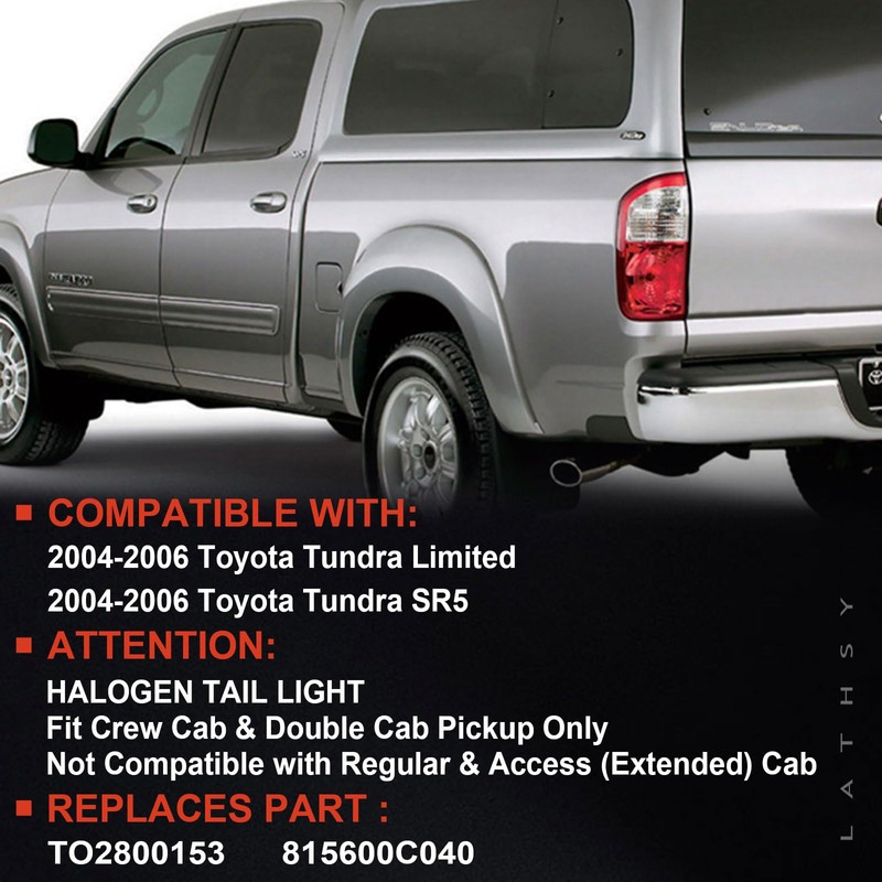 Tail Light Compatible With 2004 2005 2006 Toyota Tundra Crew
