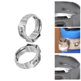 NOLITOY 128Pcs Stainless Steel Single Ear Hose Clamp Pipe Clips for Automotive Home Use High Grade Material Smooth Grinding Process for Secure Fit