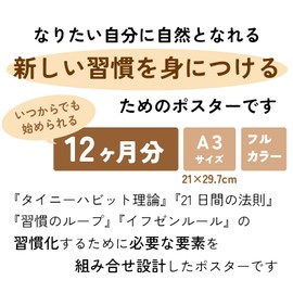 Notebook Life Habit Calendar, A3 (16.5 x 11.8 inches (42 x 30 cm), Goal Achievement, Habitation, Wall Hanging, Exam, Ready to Start Anytime, Habit