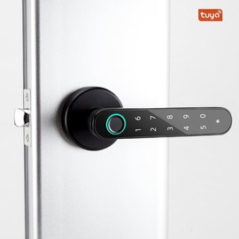 Xenocam Fingerprint Smart Door Lock Keyless Entry 3-in-1 Door Lock, Smart Lever Unlock by Fingerprint/Keypad/Code/Key for Home, Hotel, Apartment, Office, Bedroom