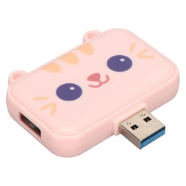 Sanpyl Cute Hub USB 3 en 1, Adaptador USB A A USB3.0 y USB2.0X 2, Estación de Acoplamiento USB Multipuerto de 5Gbps, Divisor de Datos USB, para Chicas y Estudiantes (Rosa)