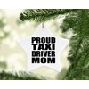 Designsify Christmas Tree Decoration, Proud Taxi Driver Mom, Star Ornament,