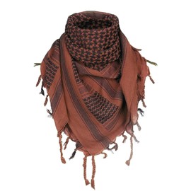 M MCGUIRE GEAR Shemagh Tactical Scarf, Middle Eastern Desert Scarf, Keffiyeh, Military Style, 100% Cotton, 42" x 42", Bandana, Hood, Black/Red