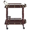 Coaster CO- Serving Cart Accents, Merlot and Brass