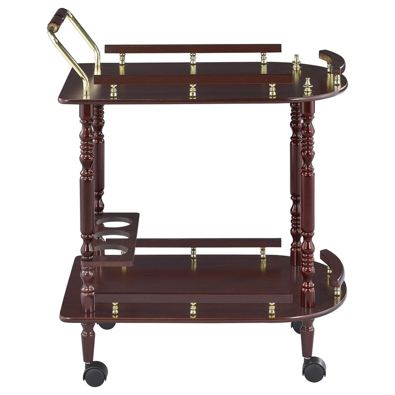 Coaster CO- Serving Cart Accents, Merlot and Brass