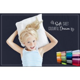 Soft Dream Fitted Sheet 90 x 160 cm - Premium Quality - 100% Combed Cotton Jersey - Fitted Sheet for Cot Junior Bed - OekoTex Certified - Made in EU - Fitted Sheet 90 x 160 cm