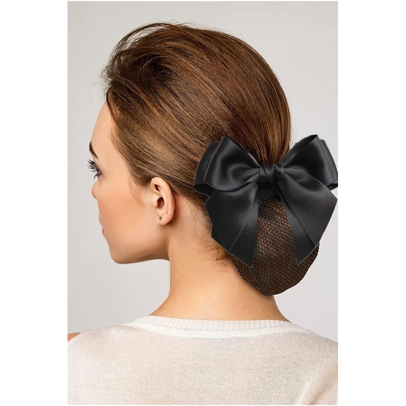 YINKE Hair Style Unidentifiable Bun Net Chignon Net Black Ribbon