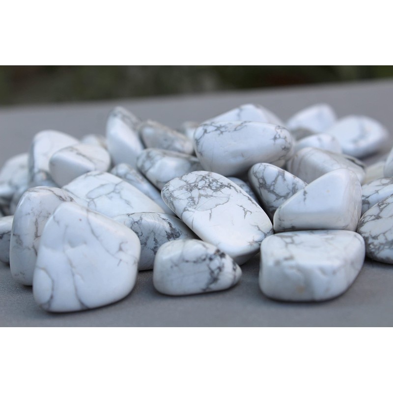 Prajet Crystal Natural Howlite Tumbled Stones 100 Grams White Howlite