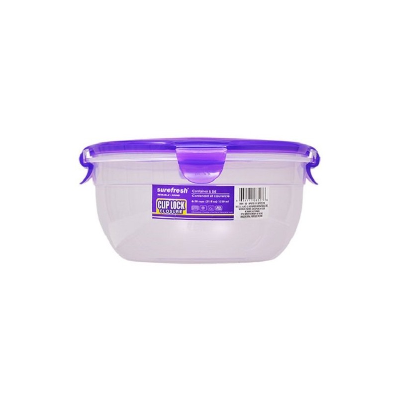 Sure Fresh Round Plastic Storage Bowls with Clip-Lock Lids, 51