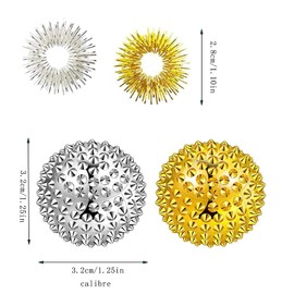 Forlush Pack of 2 Acupressure Ball, Hedgehog Ball, Hedgehog Balls Massage Rings, Comes with 10 Acupressure Rings, Suitable for Massage and Relieves Tired and Aching Muscles