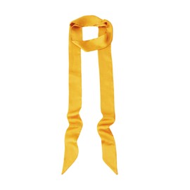 Bwerfuet Stylish Solid Color Ribbon Scarf Soft Long Skinny Satin Belt Neck Scarf for Women (Yellow)