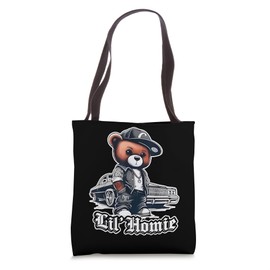 Lil Homie Hip Hop Teddy Bear Lowrider Urban Streetwear Tote Bag