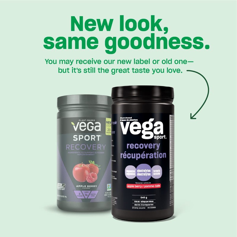 Vega Sport Post-Workout Recovery Accelerator, Tropical (20 Servings) Vegan, Non