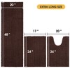 ACCUMTEK Upgrade Extra Large Brown Bathroom Rug Set 3 Pieces