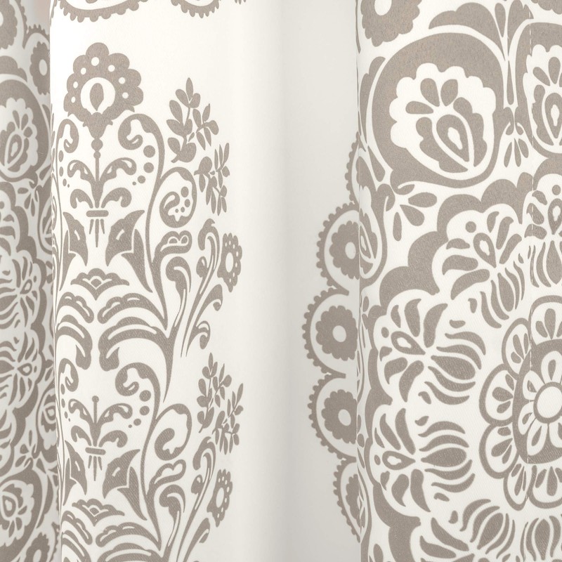 Lush Decor, Gray Evelyn Medallion Light Filtering Window Curtain Panel